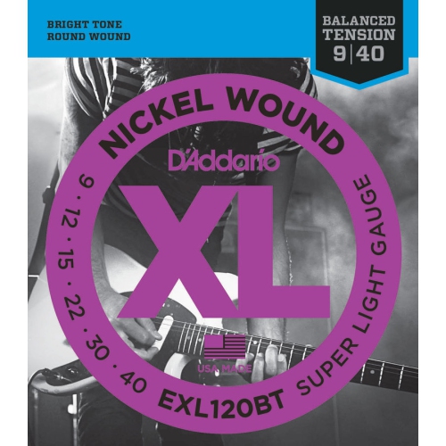 D'Addario EXL120BT Nickel Wound, Balanced Tension Super Light, 09-40