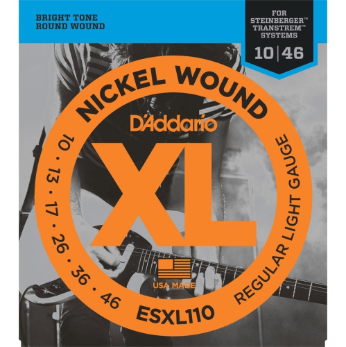 D'Addario ESXL110 Nickel Wound Double Ball-End Electric Guitar Strings Calibrated for Steinberger - Regular Light, 10-46