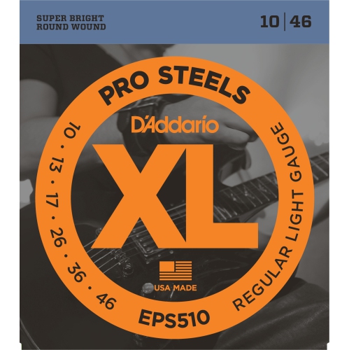 D'Addario EPS510 ProSteels Electric Guitar Strings - Regular Light 10-46