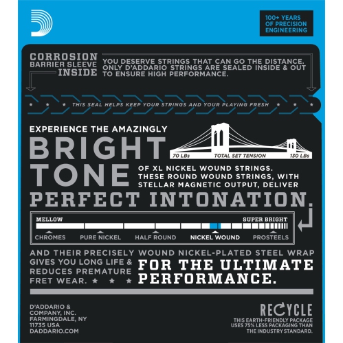 D'Addario EXL110-7 Nickel Wound 7-String Electric Guitar Strings - Regular Light 10-59