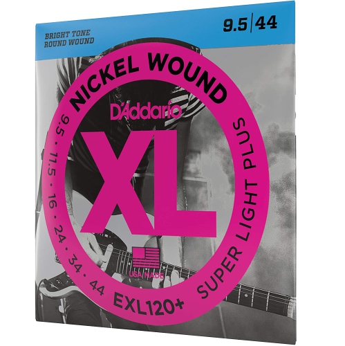 D'Addario EXL120+ Nickel Wound Electric Guitar Strings - Super Light Plus 9.5-44