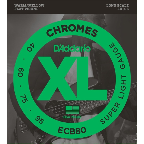 D'Addario ECB80 Chromes Bass Guitar Strings - Super Light, Long Scale