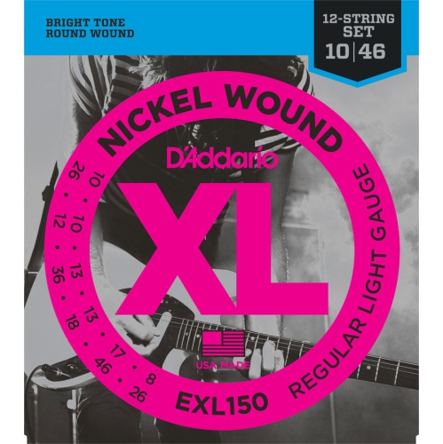 D'Addario EXL150 Nickel Wound 12-String Electric Guitar Strings - Regular Light 10-46