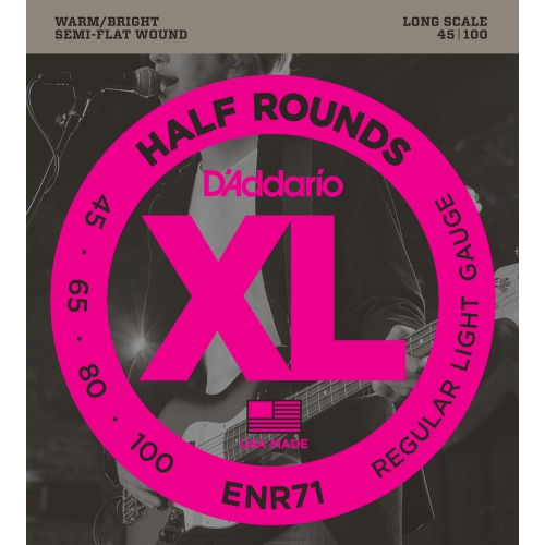 D'Addario ENR71 Half Rounds Bass Guitar Strings - Regular Light 45-100 Long Scale