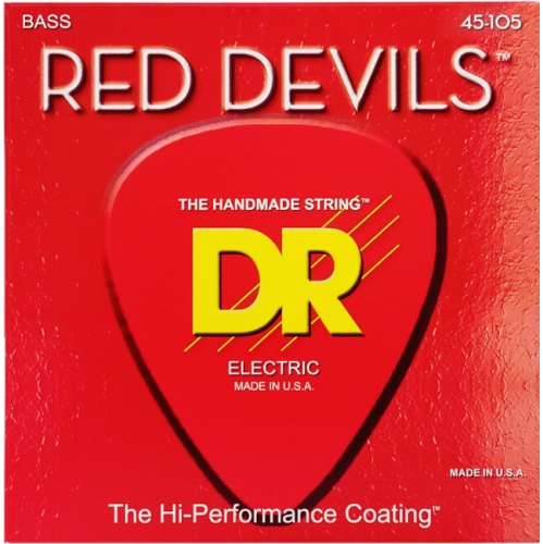 DR STRINGS  Rdb-45 K3 K3 Coated Bass Strings - Medium 45-105 In Red