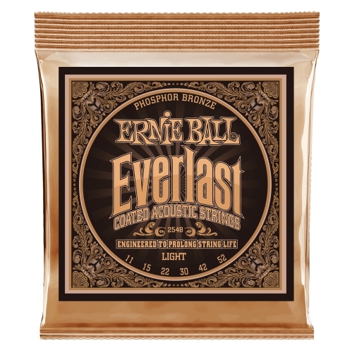Ernie Ball PO2548 Everlast Phosphor Bronze Acoustic Guitar Strings - Light