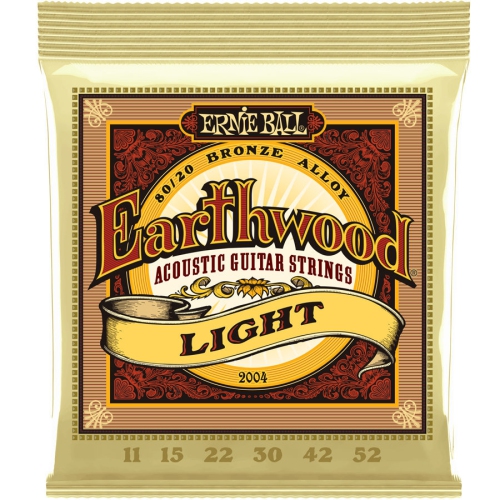 Ernie Ball Earthwood 80/20 Bronze Acoustic Guitar Strings - Light, 11-52