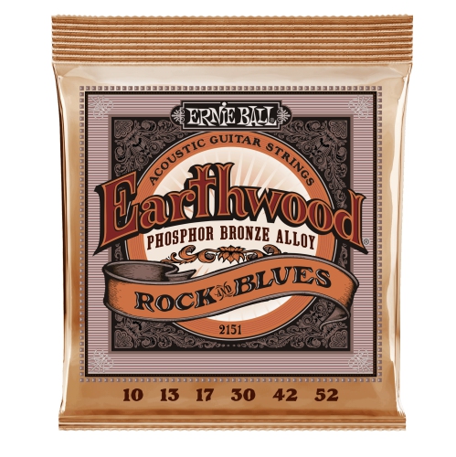 Ernie Ball Earthwood Rock and Blues Phosphor Bronze Acoustic Guitar Strings with Plain G
