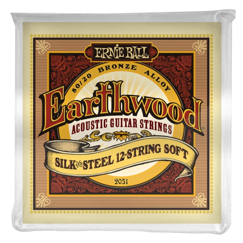 ERNIE BALL  Po2051 Earthwood Silk And Steel 12-String 80/20 Bronze Acoustic Guitar Strings - Soft