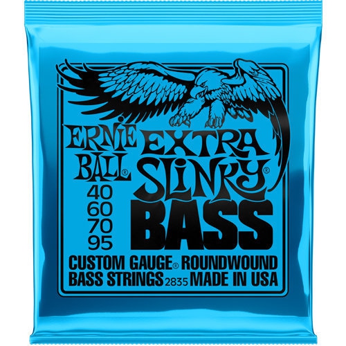 Ernie Ball Extra Slinky Nickel Wound Electric Bass Guitar Strings - 40-95 Gauge