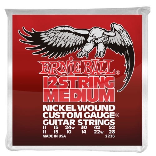 ERNIE BALL  Po2236 12-String Nickel Wound Electric Guitar Strings - Medium