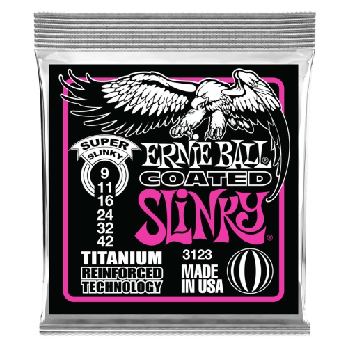 Ernie Ball PO3123 Super Slinky RPS Coated Titanium Electric Guitar Strings