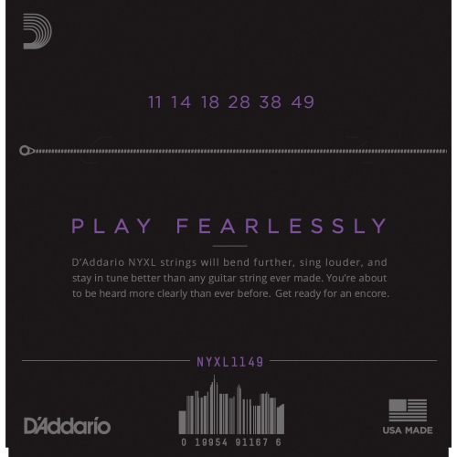 D'Addario NYXL1149 Nickel Wound Electric Guitar Strings - Medium 11-49