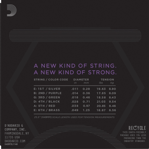 D'Addario NYXL1149 Nickel Wound Electric Guitar Strings - Medium 11-49