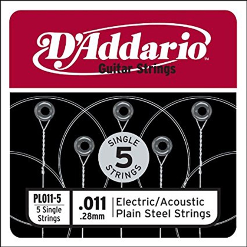 D'Addario Plain Steel Single Guitar String - Ball End 11