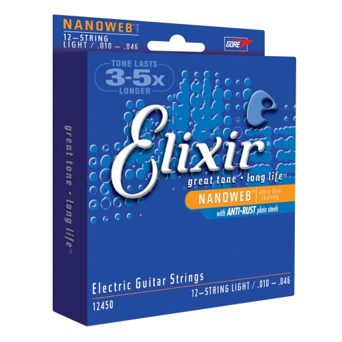 Elixir 12-String Electric Guitar Strings with Nanoweb Coating - Light 10-46