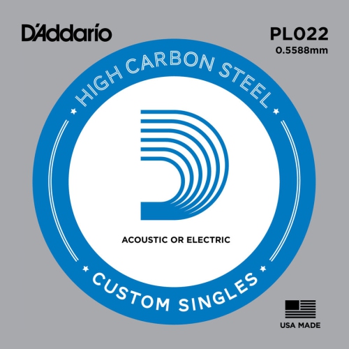 D'Addario Plain Steel Single Guitar String - 22