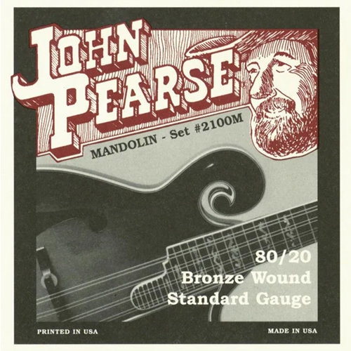 John Pearse JP2100M 80/20 Cordes de mandoline à enroulement en bronze - Standard