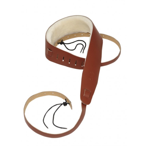 Image 1 de 1.. Courroie banjo en cuir de PM14 2 1/2&nbsp;mm de Levy's - Doublure en peau de mouton - Noyer