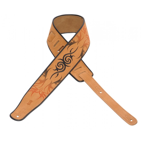 Image 1 of 1.. Levy's MSS3EP-006 2 1/2 Suede Guitar Strap with Embroidered and Printed Design