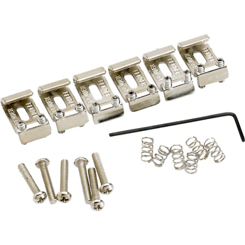 Fender American Vintage Stratocaster Bridge Saddles - Nickel, 6 Pack