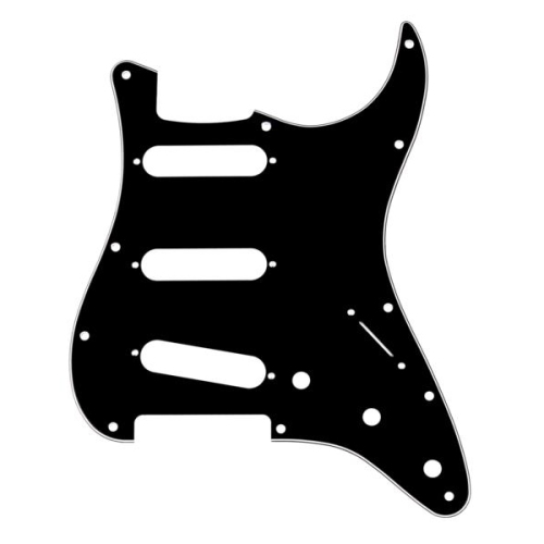 Fender 11-Hole Mount S/S/S Stratocaster Pickguard - 3-Ply, Black