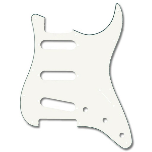 Image 1 of 1.. Fender 11-Hole Mount S/S/S Stratocaster Pickguard - 3-Ply, Parchment