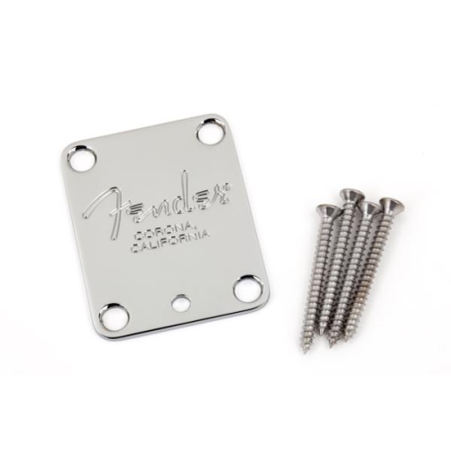 Fender 4-Bolt American Series Guitar Neck Plate with Fender Corona Stamp