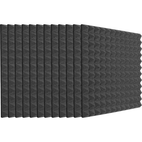 Auralex Studiofoam Pyramids - 24x24x2", Charcoal Gray, Set of 12