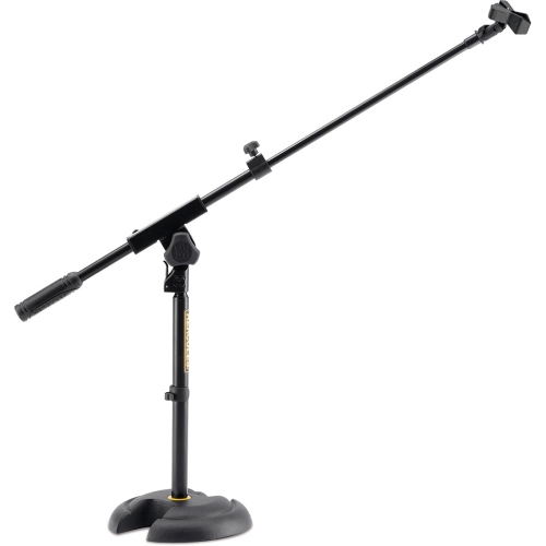 Hercules Low Profile H Base Mic Stand with Boom and Mic Clip