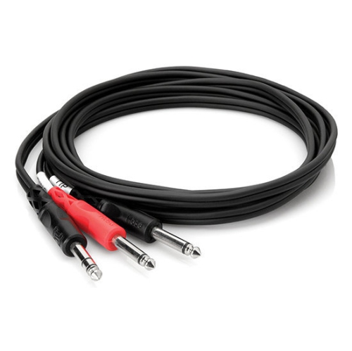 Hosa Insert Cable - 1/4 TRS to Dual 1/4 TS, 2m