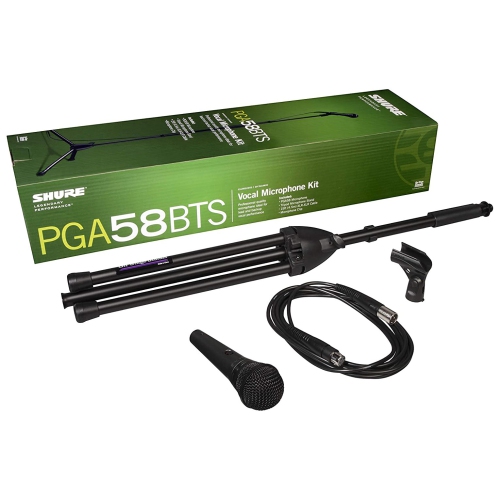 Shure PGA58 Cardioid Dynamic Vocal Microphone with Stand and XLR Cable