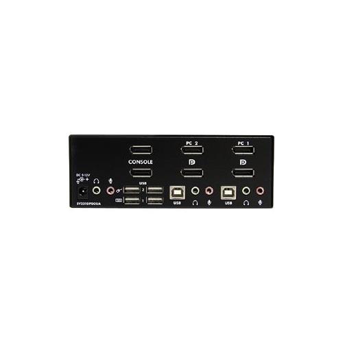 StarTech 2 Port Dual DisplayPort USB KVM Switch with Audio & USB 2.0 Hub