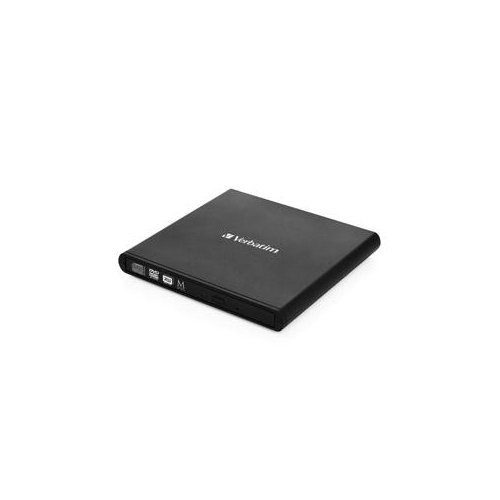 Verbatim External CD/DVD Writer - Compact & Slimline - USB Powered – Mac & PC Compatible - Black