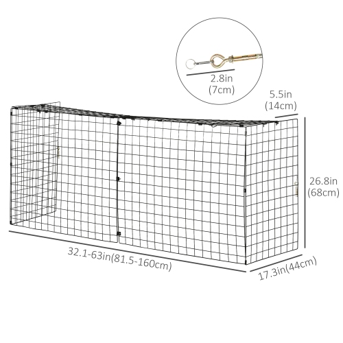 HOMCOM Fireplace Screen, Extendable Fire Spark Guard Cover with Metal Mesh for Living Room Home Decor, Black