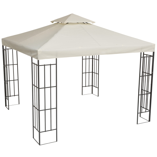 Store de rechange pour abri de jardin extérieur Outsunny, 9,84 x 9,84 pi, 2 niveaux, blanc crème