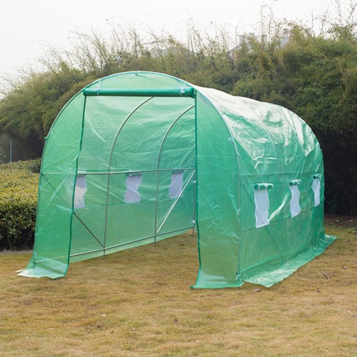 Outsunny 15x6.7x6.7FT Walk-in Tunnel Greenhouse Green