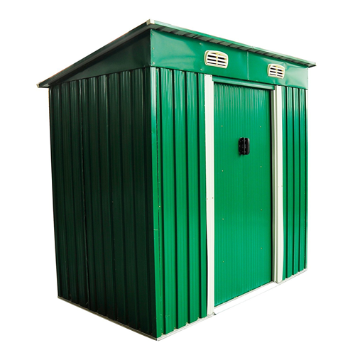 Outsunny 7'x 4' Outdoor Storage Shed, Metal Garden Shed with Lockable Double Doors, Foundation Kit and Vents for Patio Backyard Tool Storage, Green