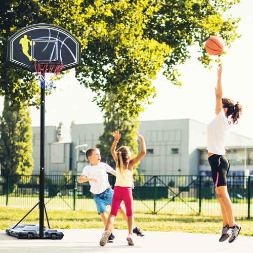 Soozier 6.5'-10' Adjustable Portable Basketball Hoop System Stand Outdoor for Kids Youth Adult
