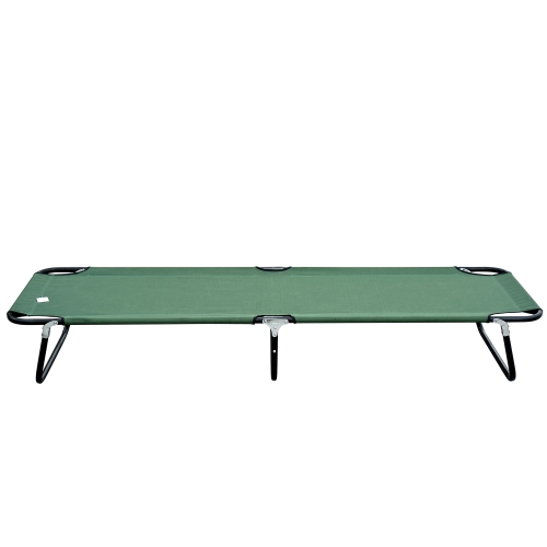 Outsunny Folding Camping Cot for Adults Portable Outdoor Sleeping Bed for Office Beach Home, Green