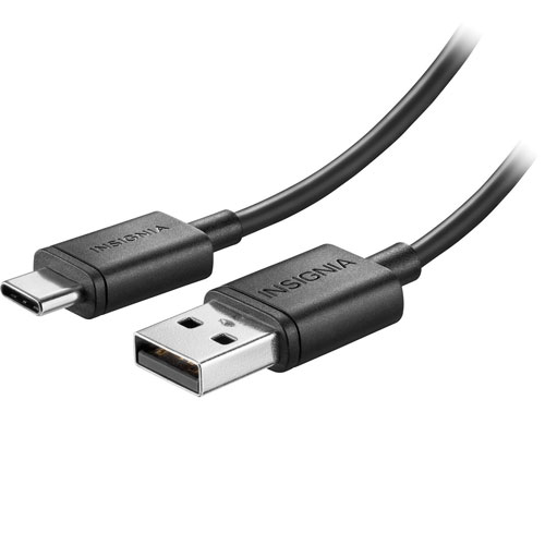 Insignia 1.2m USB 2.0 to USB-C Charge/Sync Cable - Black - Only at Best Buy