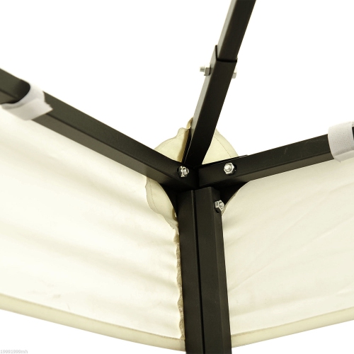 Outsunny 13.1' x 9.8' Gazebo Replacement Canopy 2 Tier Top UV Cover Pavilion Garden Patio Outdoor, Cream White