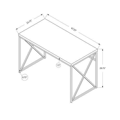 Contemporary Computer Desk - Glossy White