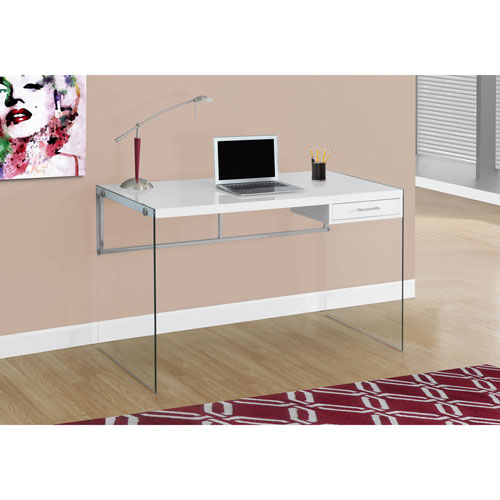 Contemporary Computer Desk Glossy White Best Buy Canada