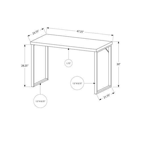 Contemporary Computer Desk - White