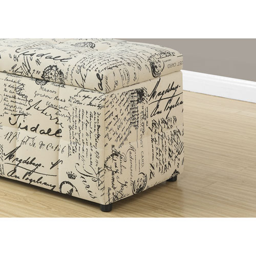 Pouf de rangement en tissu - Beige