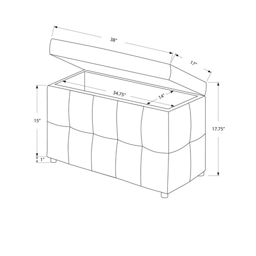Pouf de rangement en tissu - Beige