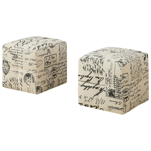 Fabric Footrest Ottoman - Vintage