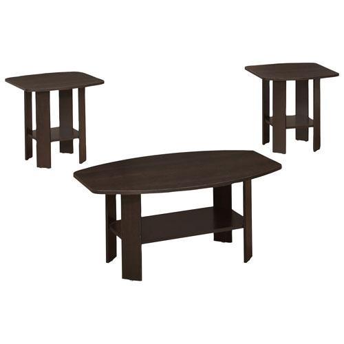 Ensemble de 3 tables de style contemporain - Cappuccino