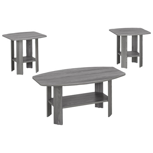 Contemporary 3-Piece Table Set - Grey
